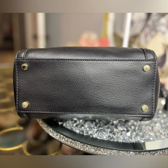 Karl Lagerfeld Paris Iris tote bag in black pebbled leather NWOT - Picture 11 of 14